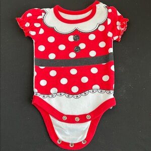 Disney Baby Red and White Minnie Mouse Onesie NB Newborn